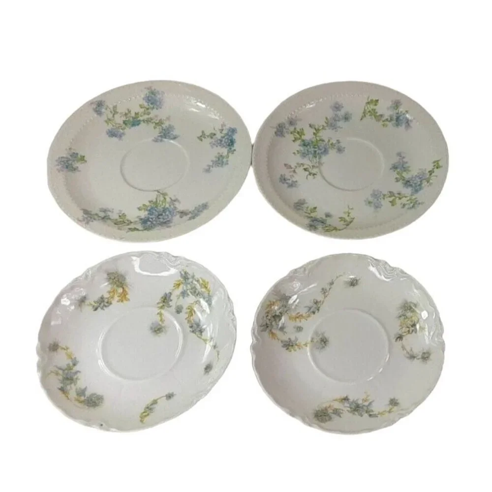 Haviland & Co Limoges France Saucers Multicolor Floral 2 Sets of 2~ Lot …